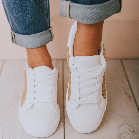 Raffia lace up sneaker with memory foam insert - Picture 5 of 5